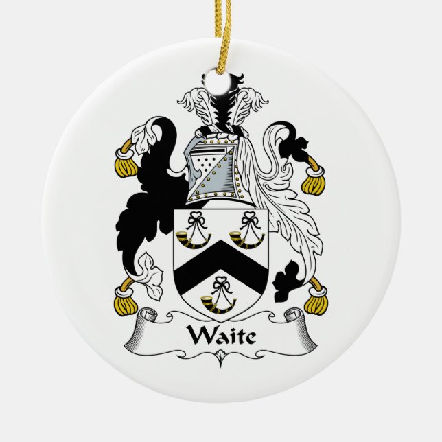 Waite Familienwappen Keramikornament (Vorne)