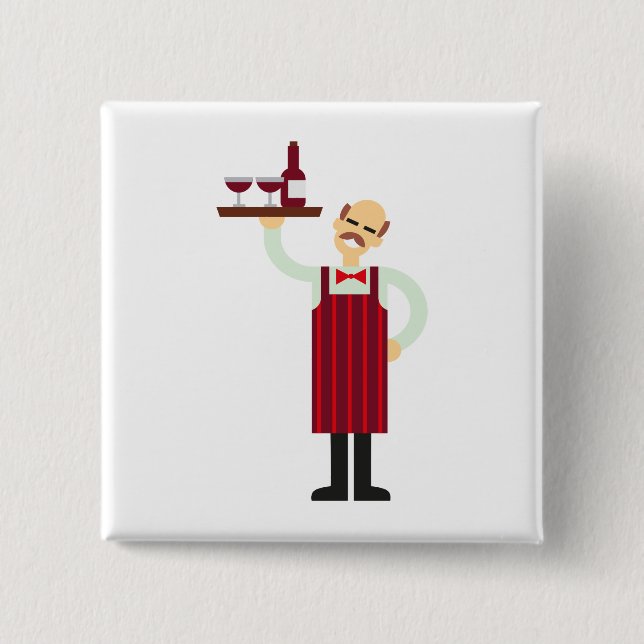 Waiter with Wine Button (Vorderseite)