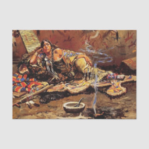 „Waiting and Mad“ von Charles M. Russell Seidenpapier