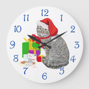 Waiting for Santa Große Wanduhr