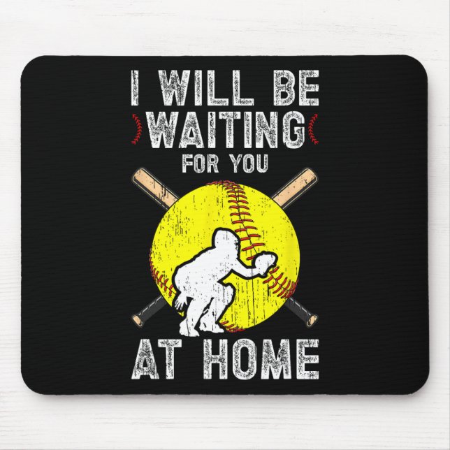 Waiting For You Girls Softll Catcher Softll Player Mousepad (Vorne)