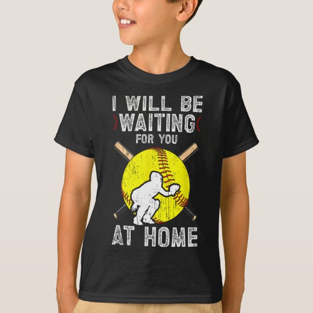 Waiting For You Girls Softll Catcher Softll Player T-Shirt (Vorderseite)
