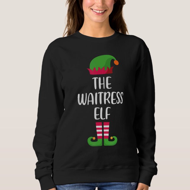 waitress Elf Family Matching Group Christmas Pajam Sweatshirt (Vorderseite)