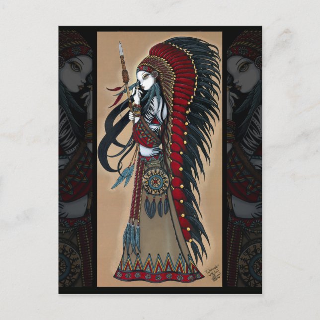 Wakanda Native Tribal Warrior Priestess Postcard Postkarte (Vorderseite)