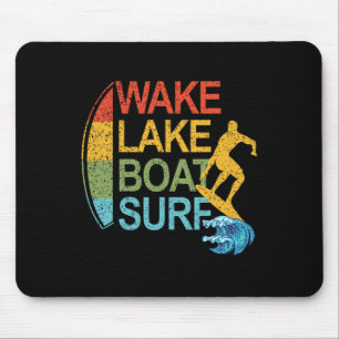 Wake Lake Boot Surf Surfen Surfboarding Surfbrett Mousepad