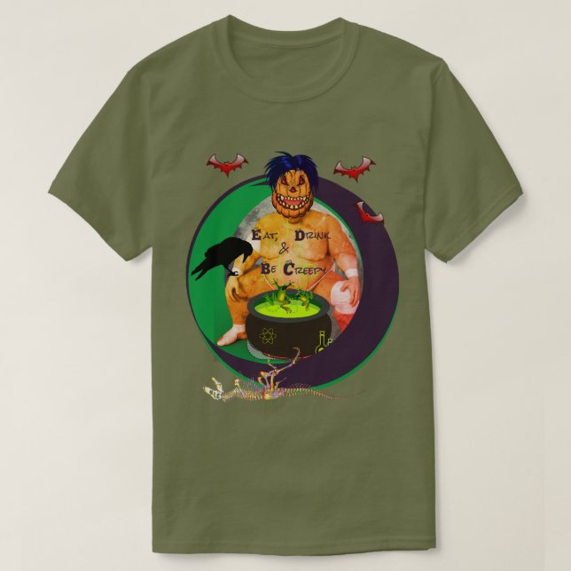 Wake Pumpkin Halloween Fatigue T-Shirt (Design vorne)