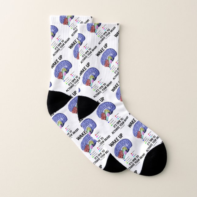Wake Up It's Time To Activate Your Brain Humor Socken (Paar)