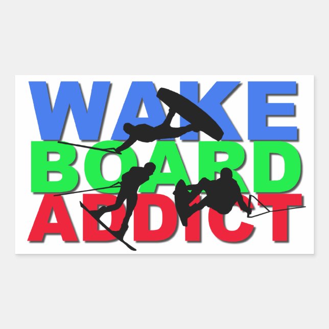 Wakeboard Addict Rechteckiger Aufkleber (Vorderseite)