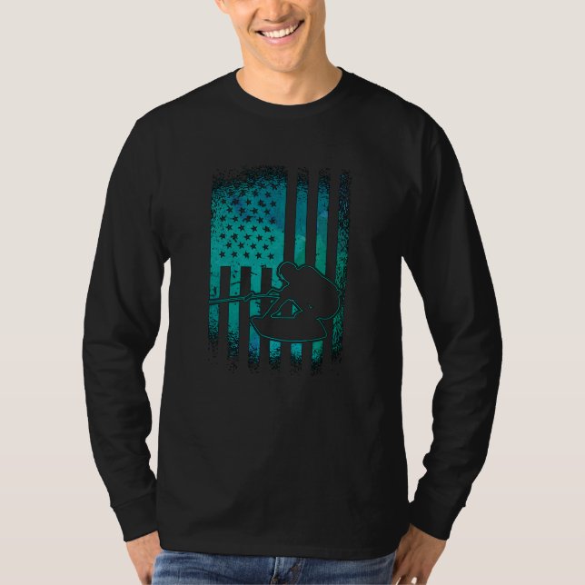 Wakeboard American Flag Wakeboarder Wakeboarding T-Shirt (Vorderseite)