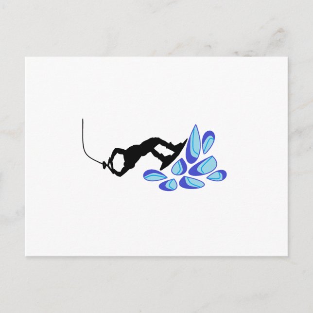 Wakeboard Blue Postkarte (Vorderseite)