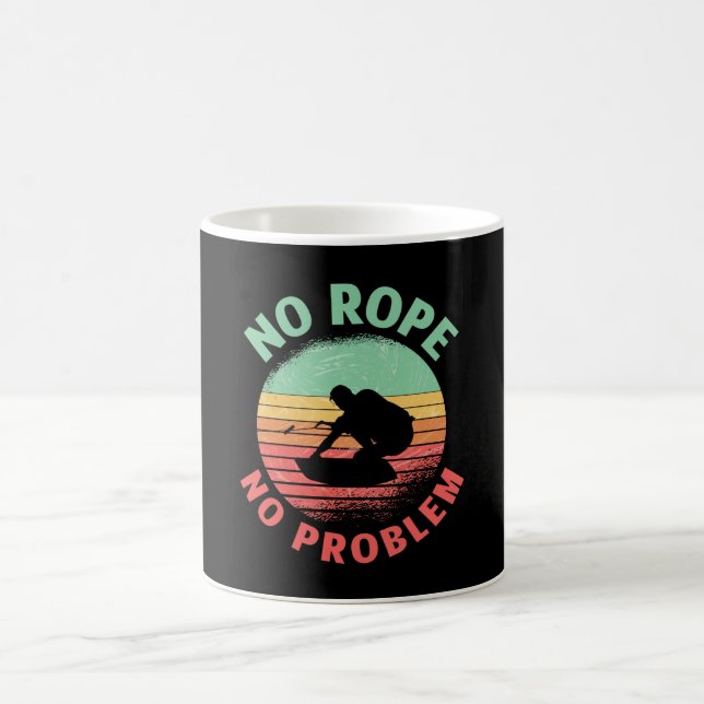 Wakeboard No Rope No Problem Retro Wakeboarder Kaffeetasse (Mittel)