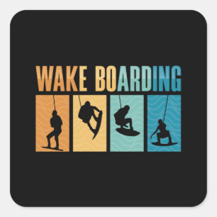 Wakeboard Wake Boarding Wakeboarder Wakeboarding Quadratischer Aufkleber