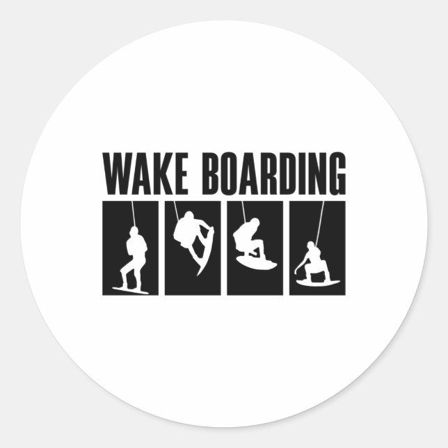 Wakeboard Wake Boarding Wakeboarding Wakeboarder Runder Aufkleber (Vorderseite)