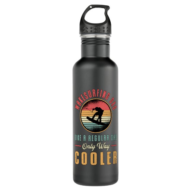 Wakeboard Wakesurfing Vater Wakeboarder Wakeboarde Edelstahlflasche (Vorderseite)