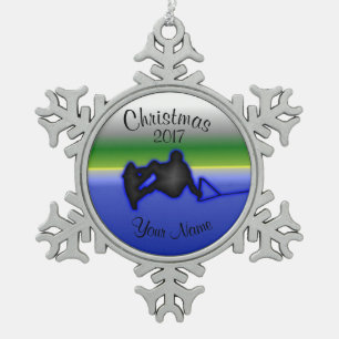 Wakeboard Zinn-Schneeflocke-Weihnachtsverzierung Schneeflocken Zinn-Ornament