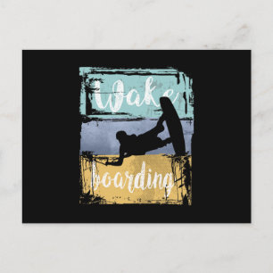 Wakeboarden Retro Wakeboarder Postkarte