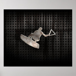 Wakeboarder; Cool Schwarz Poster