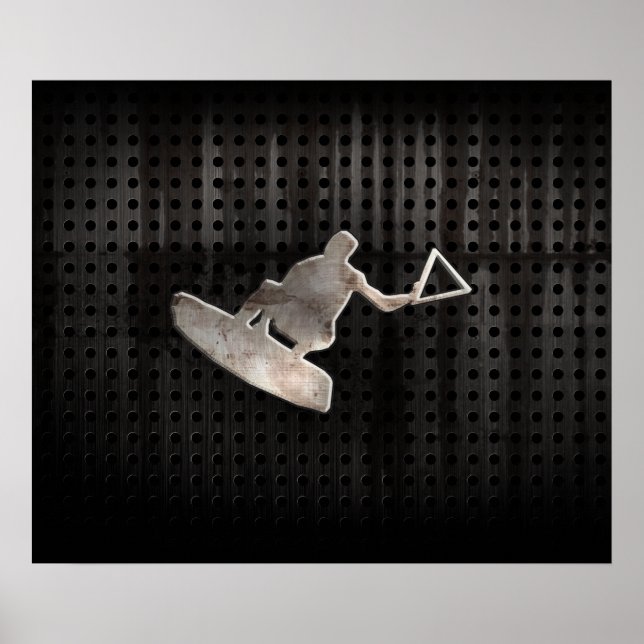 Wakeboarder; Cool Schwarz Poster (Vorne)