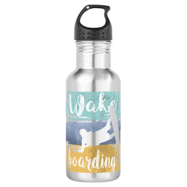 Wakeboarder Edelstahlflasche (Vorderseite)