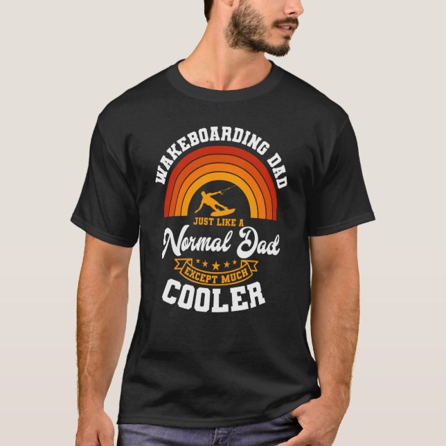 Wakeboarding Dad Retro Sunset Wakeboarder Water Sp T-Shirt (Vorderseite)