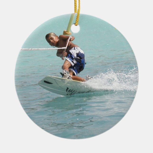 Wakeboarding Drehungs-Verzierung Keramikornament (Vorne)
