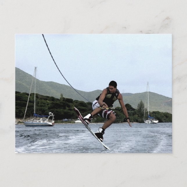 Wakeboarding Postkarte (Vorderseite)