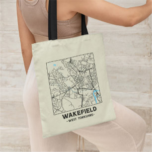 Wakefield, West Yorkshire Stadtplan-Tasche Tragetasche