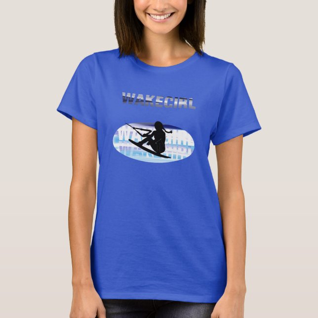 WakeGirl tee - Girls Wakeboarding-Hemd Name hinzuf (Vorderseite)