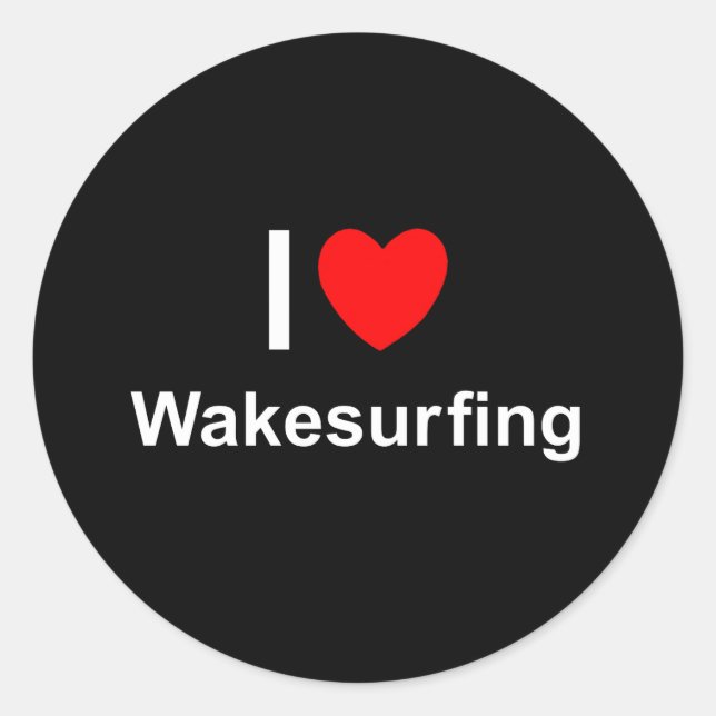 Wakesurfing Runder Aufkleber (Vorderseite)