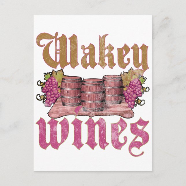 Wakey Weine Postkarte (Vorderseite)