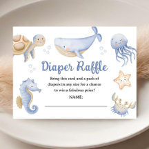 Wal-Baby-Party Junge Blau Ozean Windel-Raffle