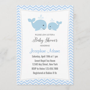 Wal-Babyparty-Einladungs-Blau Einladung