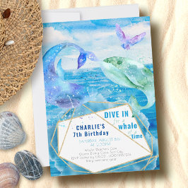 Wal der Wasserfarbe jedes Alter Geburtstag Einladung