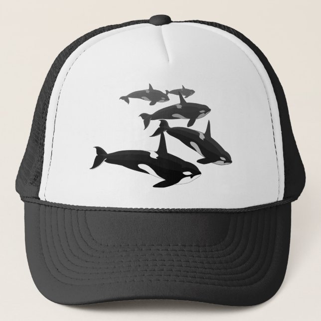 Wal des Orca Whale Baseball Cap Killer Wal HAT Kap Truckerkappe (Vorderseite)