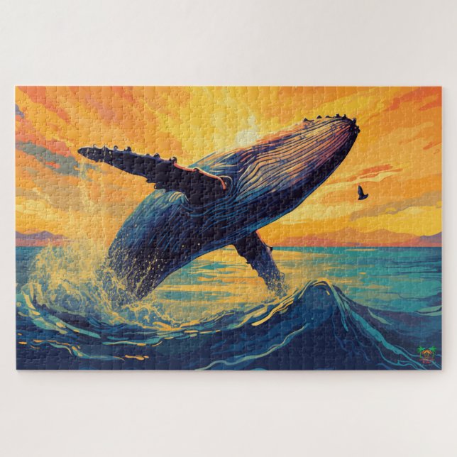 🐙 Wal des Sonnenuntergangs (Horizontal)