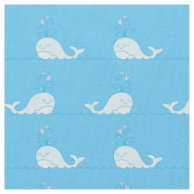 Wal-Druck-Stoff Blau Stoff (Nahaufnahme)