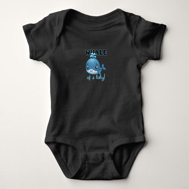 Wal eines Babys (blaue Schrift) Baby Strampler (Vorderseite)