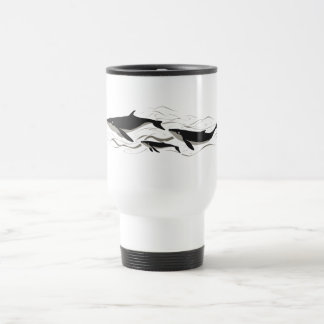 Wal-Familie-Ozeanströmungs-Silhouette Reisebecher