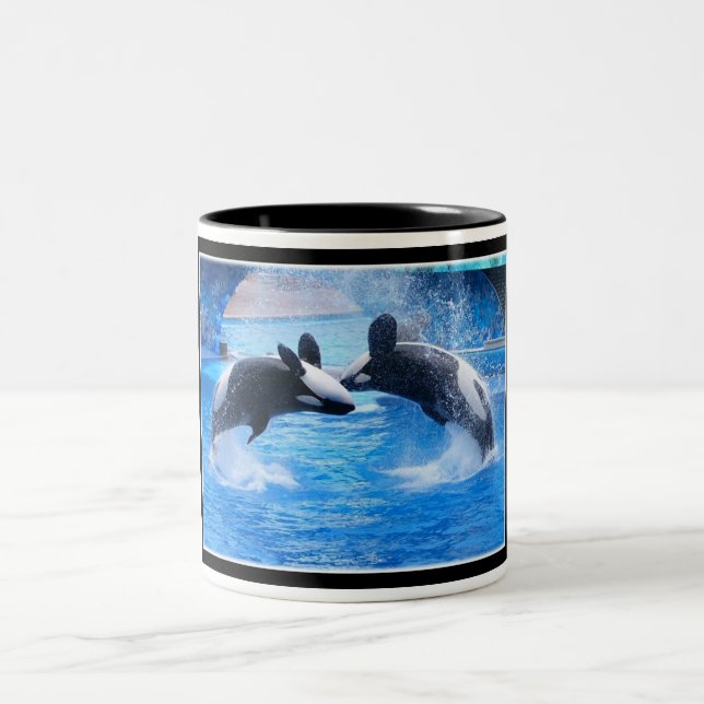 Wal-Foto-Keramik-Kaffee-Tasse Zweifarbige Tasse (Mittel)