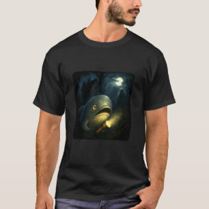 Wal Gruseliger Horror-Nacht-Taschenlampen-Hallowee T-Shirt