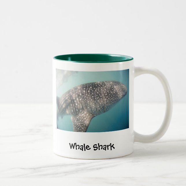 Wal-Haifisch-Tasse Zweifarbige Tasse (Rechts)