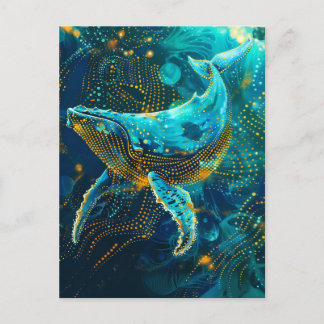 Wal im aborigine Dot Art Style Postkarte