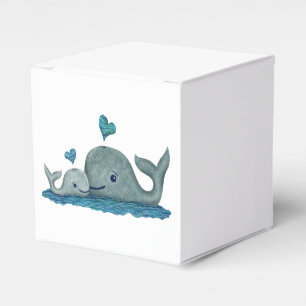 Wal-Mama-und Baby-Schwimmen im Meer Geschenkschachtel