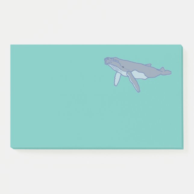 Wal on Sea Green Large Post-it Klebezettel (Vorderseite)