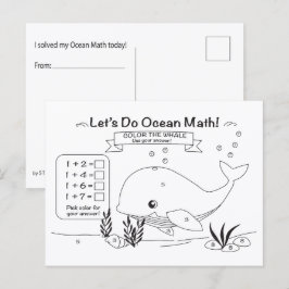 Wal-Ozean-Mathe-Färbpostkarte Postkarte