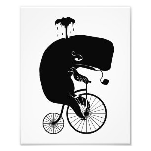 Wal-Reiter auf einem Penny-Farthing-Fahrrad Fotodruck