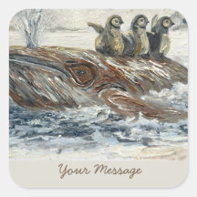 Wal-Reiter Whimsical Wal und Pinguin Ozean