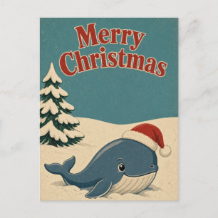 Wal-Schnee-Boden-Tier-Weihnachten Postkarte