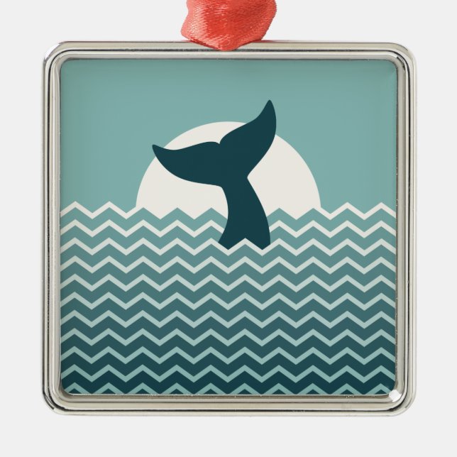 Wal-Schwanz Ornament Aus Metall (Vorne)