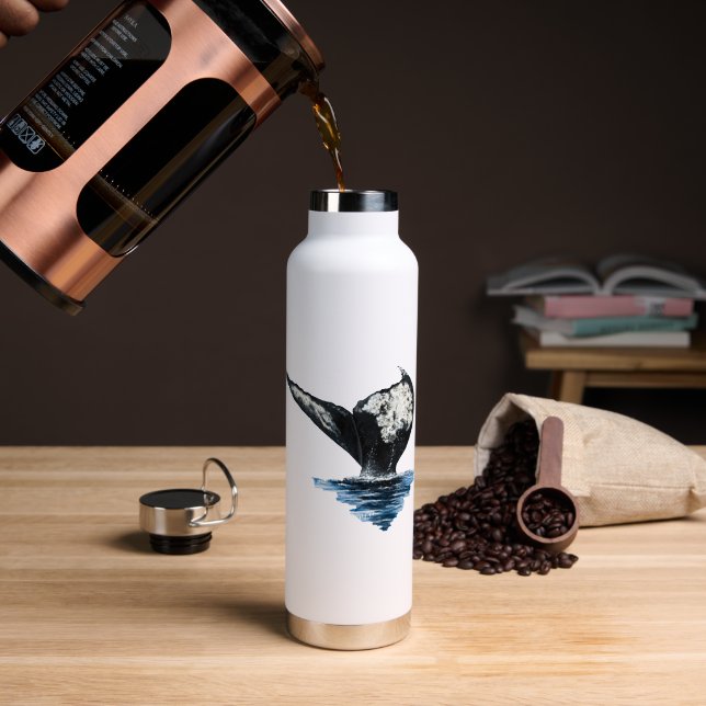 Wal-Schwanz Trinkflasche (Kaffee (gedreht))